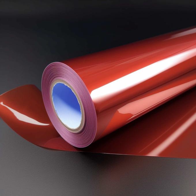 80Î¼m Translucent Red MOPP Release Film sample showing red translucent appearance